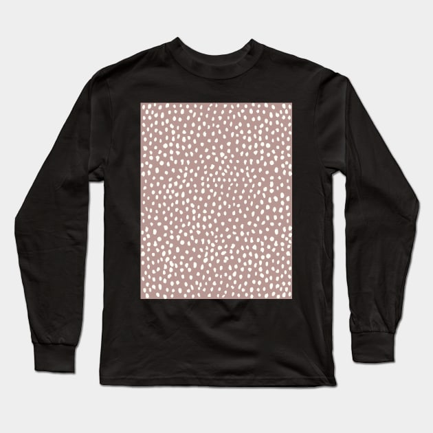 Mauve Dalmatian Print Mask Long Sleeve T-Shirt by cait-shaw